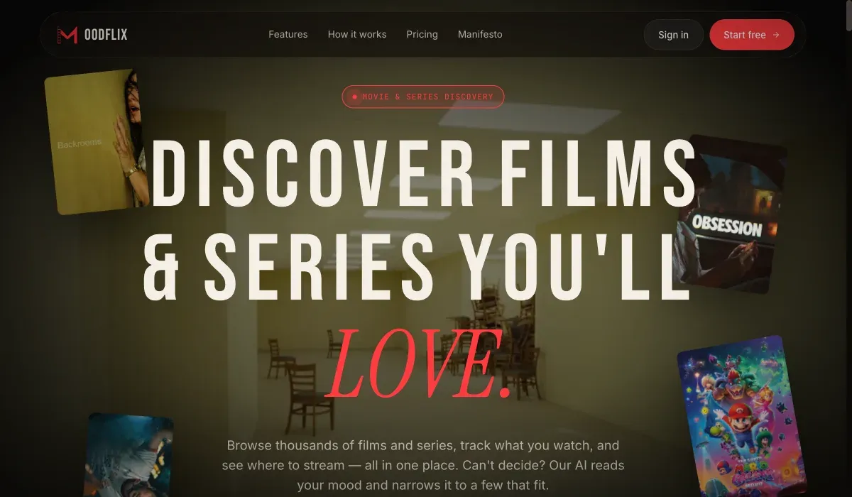 Moodflix website screenshot